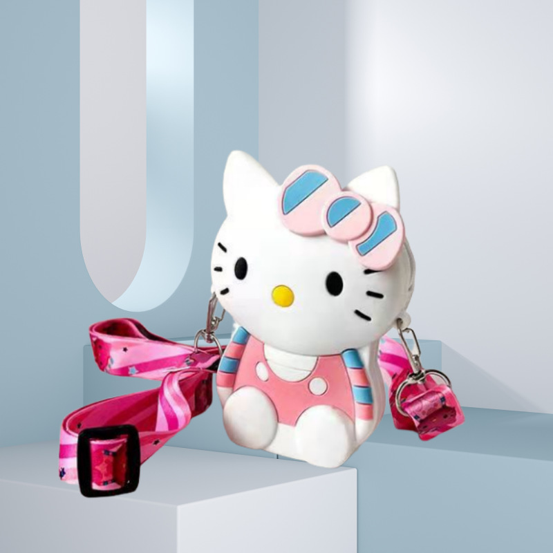 kt 고양이 전신 실리콘 동전 지갑 화이트