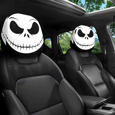 Universal seat cover – best-selling universal pullover printed car headrest - white-face-double-sided-printing-1-piece