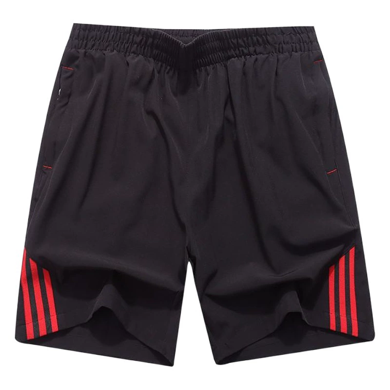 Летние тонкие трехполосные шорты, мужские спортивные штаны, быстросохнущие эластичные штаны для фитнеса, повседневные свободные брюки K88