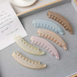 韩版手工diy磨砂香蕉夹底夹大小号高质感香蕉夹气质竖夹发夹批发