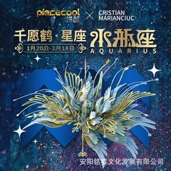 クールな千願鶴星座シリーズの新商品水瓶座3d金属パズルの組み合わせモデルのアイデアを飾って彼女に送ります。