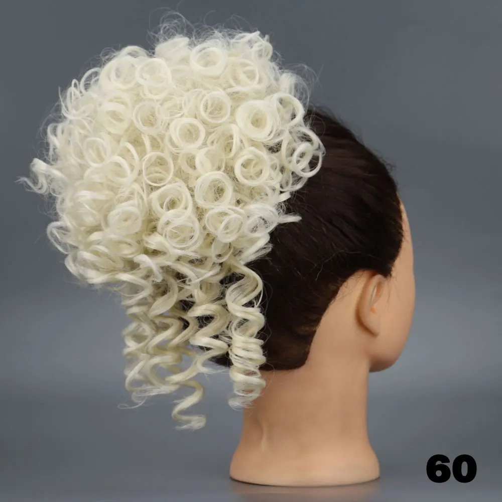 Damas rizadas peinadas europeas y estadounidenses desorden pequeño rollo fibra sintética peluca cuerda de dibujo adornamiento para el cabello