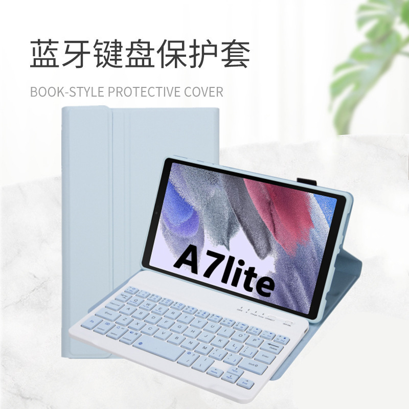 Suitable for Samsung A7 Lite 8.7 inch protective case with Bluetooth keyboard SM-T220/T225 soft case leather case