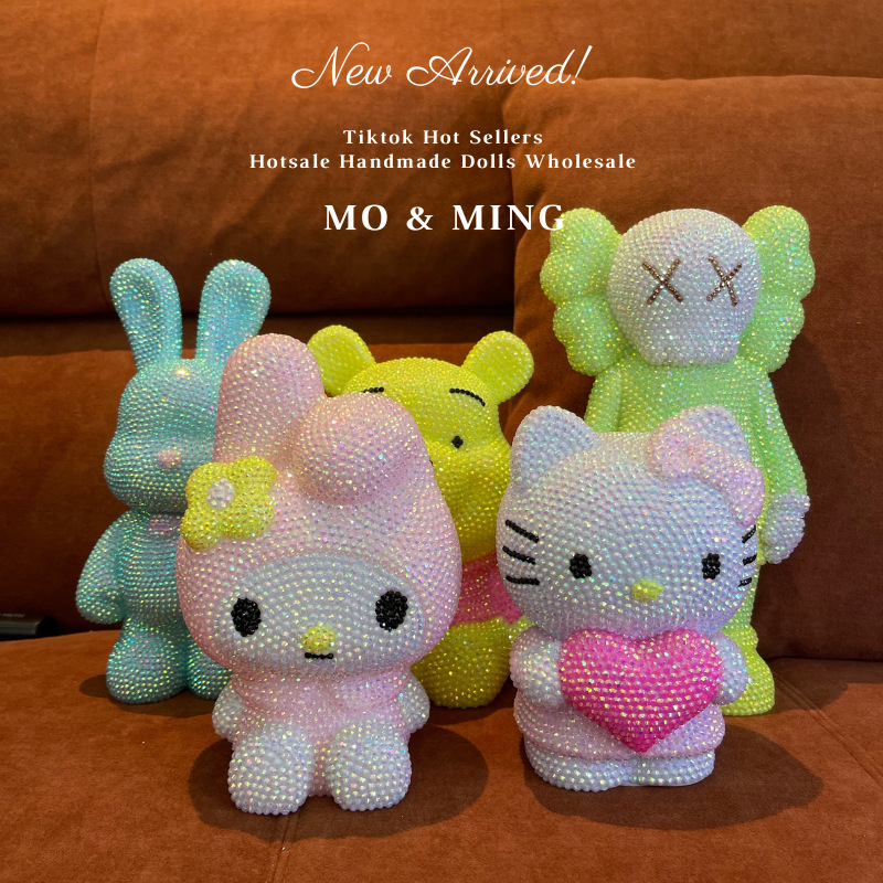 外貿跨境電商貨源 手工DIY貼鑽公仔存錢罐粘鑽網紅流體兔廠家直銷