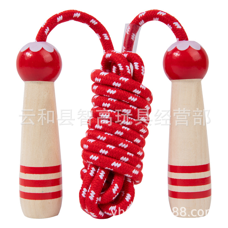 De madera de dibujos animados para niños saltar la cuerda de jardín de infantes ajustable suministros para estudiantes equipo de fitness para niños Deportes deportes al aire libre