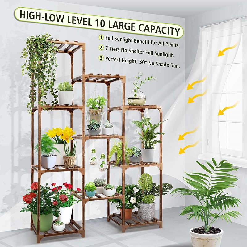 木质植物支架室内室外植物展示多层花架花园植物架客厅阳台院子