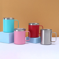 外貿304不鏽鋼保溫杯12oz帶手柄馬克杯車載便攜真空咖啡杯批發