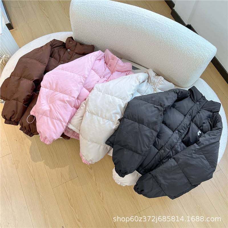 Special Offer 24 Autumn/Winter New Rr Korean Niche Trendy Brand Stand-Up Collar Quilted Cotton Zipper Loose Versatile down Jacket Outerwear