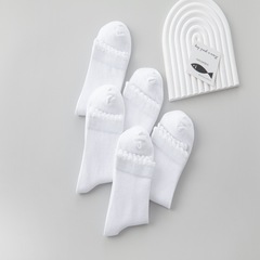 兒童襪子純棉白襪童襪花邊女童泡泡羅口學生白色襪