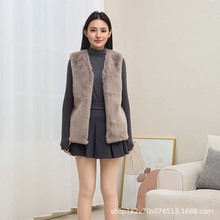 皮草马甲女外套冬季新款防水貂毛绒马夹减龄外搭韩版加厚毛毛背心