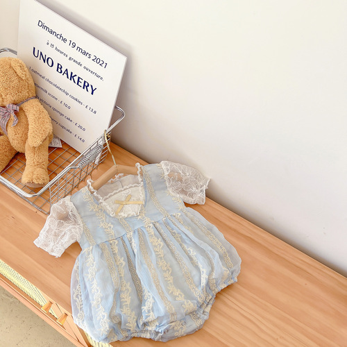 Baby onesie Lolita princess harem baby girl short-sleeved Korean children's clothing summer  new style