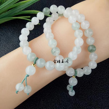 玉器天山翠圆珠珠手链金丝玉飘翠雪翠DIY手串批发