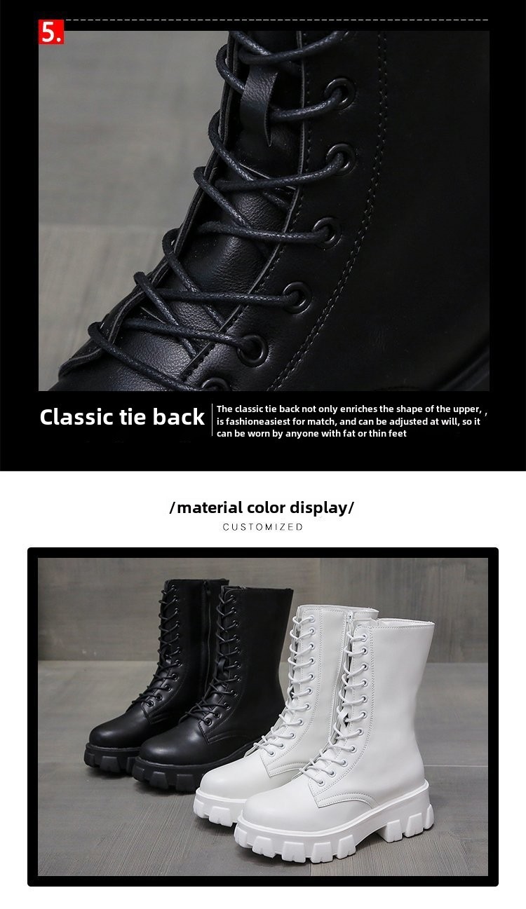 Hoge martin boots met veters voor dames lederen motorlaarzen_voghion.com