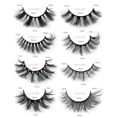 歐美跨境新品5對裝高仿水貂毛假睫毛多層卷翹炸毛款式眼睫毛批發