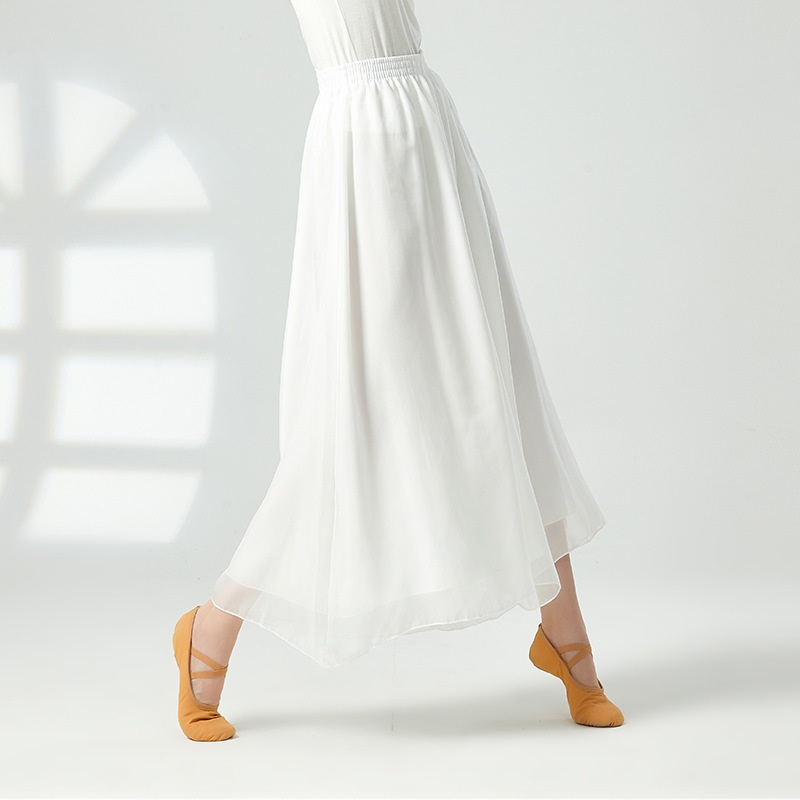 Modern dance practice pants loose elegant chiffon wide-leg pants classical dance pants Chinese style dance clothes zen clothes yoga pants