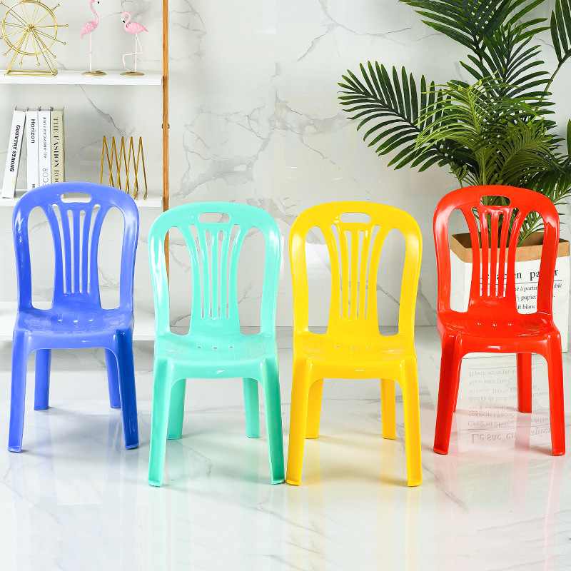 Silla trasera de plástico engrosada puesto grande Silla de comedor Silla de restaurante hogar al aire libre playa adulto rápido comedor silla de plástico taburete