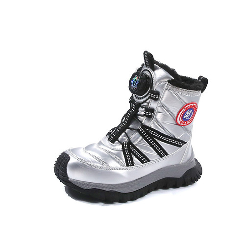 Children's snow boots in winter warm and fleece cotton boots for boys and girls, comfortable soft-sole, non-slip and wear-resistant cotton shoes