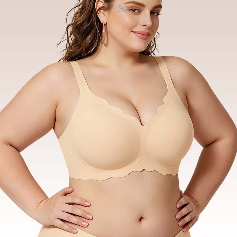 Cross-Border Popular Solid Color Minimalist Bra with Soft Support, Breathable, Three-Dimensional, Plus-Size, and Push-Up Features