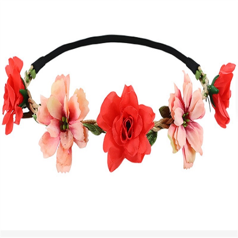 Frau Einfacher Stil Blume Tuch Flechten Haarband display picture 5