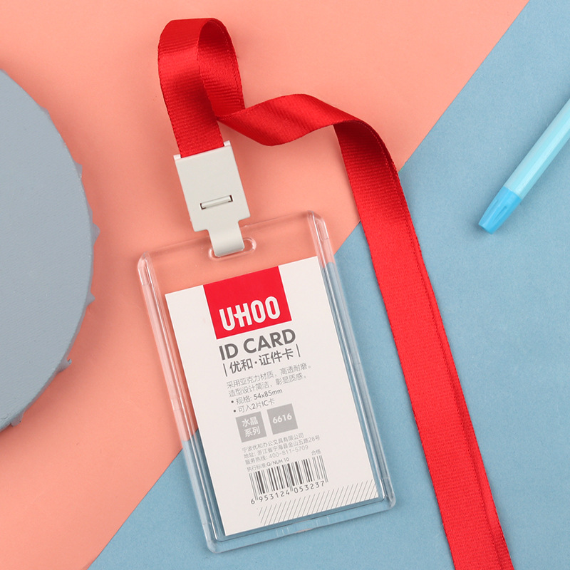 Youhe Acrylic Work Badge Card Holder, Document Holder, Factory Badge Holder, Employee Lanyard, Work Badge Custom Work Badge