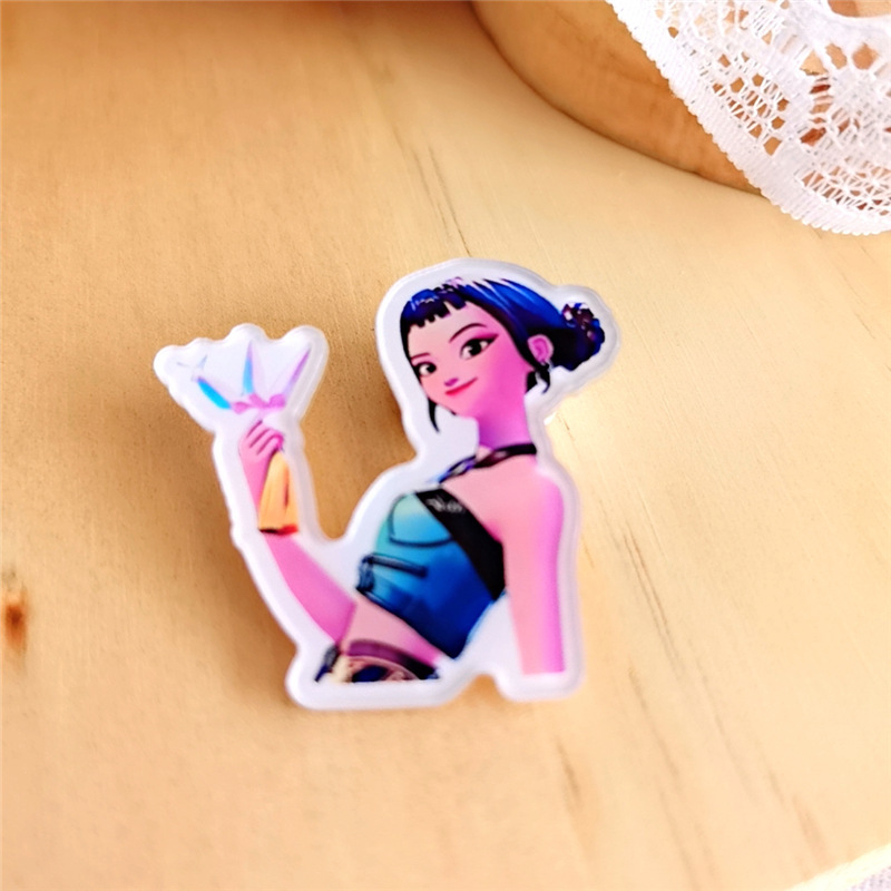 动画Ｋpop猎魔女团佐伊胸针亚克力徽章可爱米拉周边衣服包包饰品|undefined