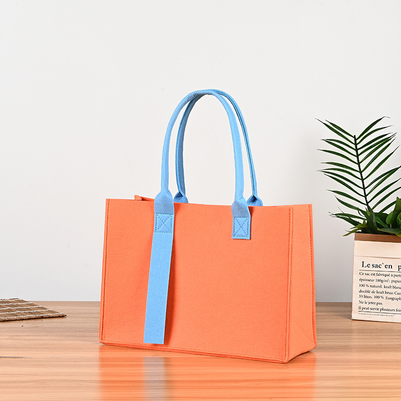 Women's Gender Women's Streetwear Color Block Solid Color Felt Shopping Bags