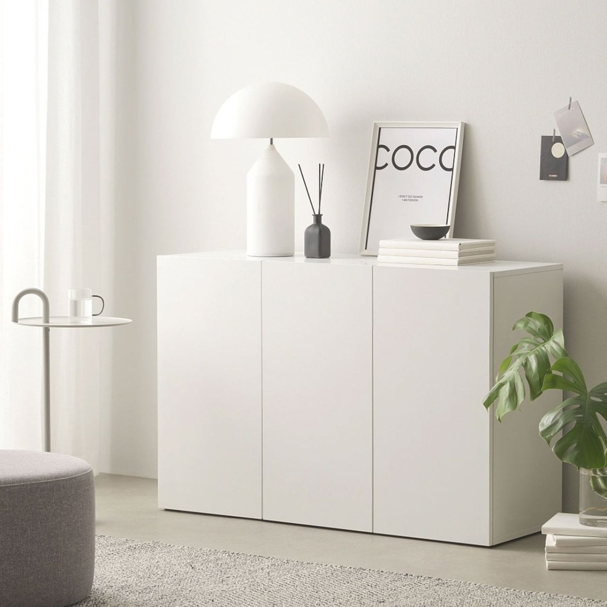 Sideboard Living Room Simple Bedroom Cupboard Wall Storage Storage Cabinet Combination Cabinet Large Capacity Kitchen Cabinet Tea Cream Style