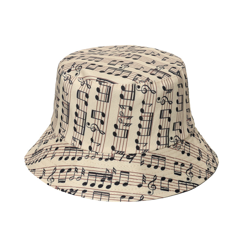 Unisex Fashion Notes Sewing Flat Eaves Bucket Hat display picture 3