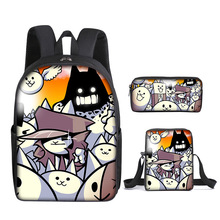 返校季猫咪大作战the battle cats书包三件套双肩包单肩包笔袋