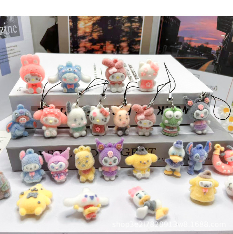 2025 ホット植毛動物人形ペンダント漫画三次元 DIY 手作り人形携帯電話ペンダントキーホルダー|undefined