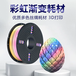 Для 3D-печати используется недавно обновленный PLA-шелк толщиной 1,75 мм, многоцветный, насыщенных цветов радуги, подходящий для расстилания бамбука и т. д.