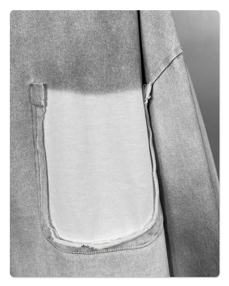 Gradient Cotton Men's Sweatshirt Washed Wasteland Style Top_voghion.com