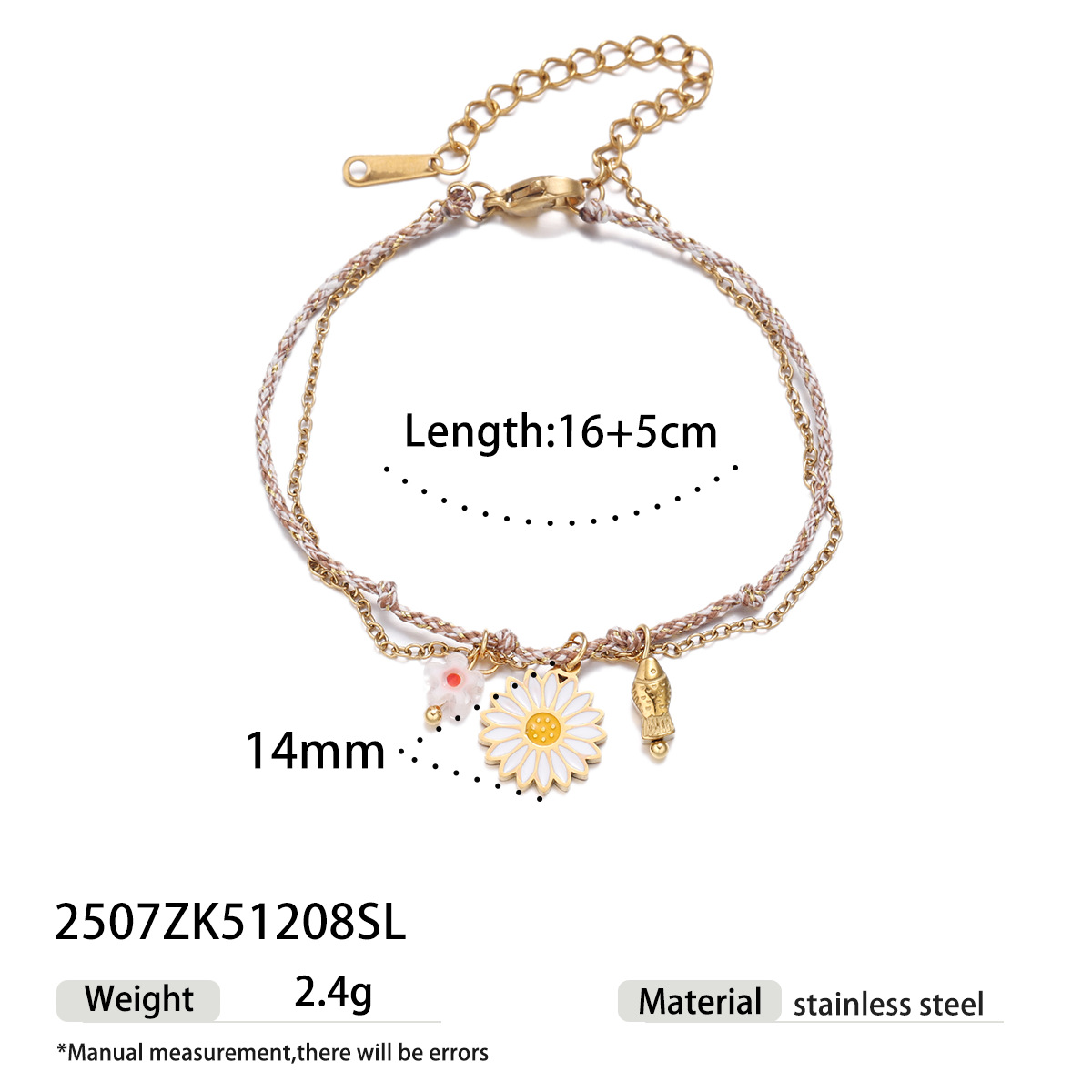 TENA Europa y América pulsera de acero inoxidable lujo ligero nicho flores mariposa colgante pulsera de acero de aluminio joyas de mano calientes transfronterizas