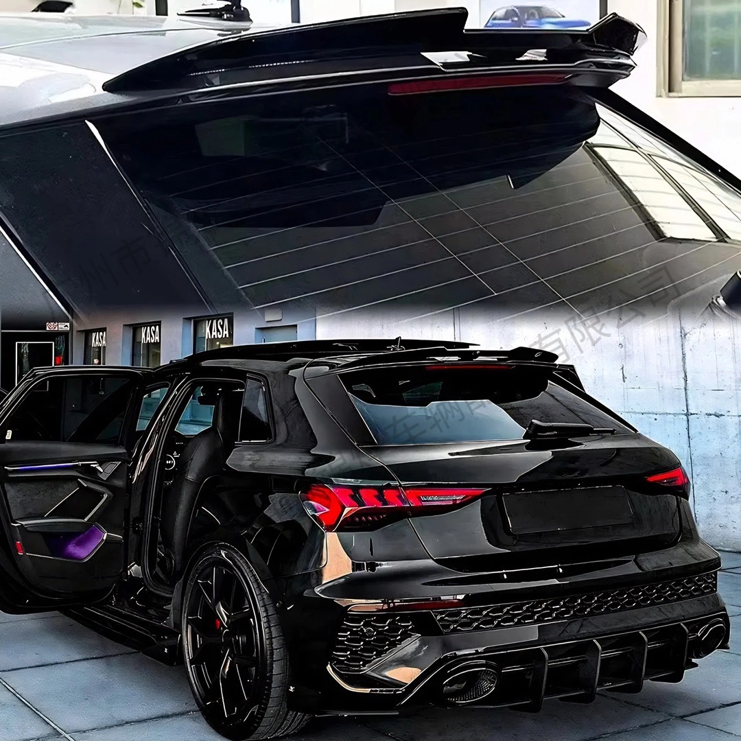 Suitable for 2021-2024 Audi A3 8Y Hatchback Car, Blade-Style Rear Wing Modification, Special No-Drill Abs Material