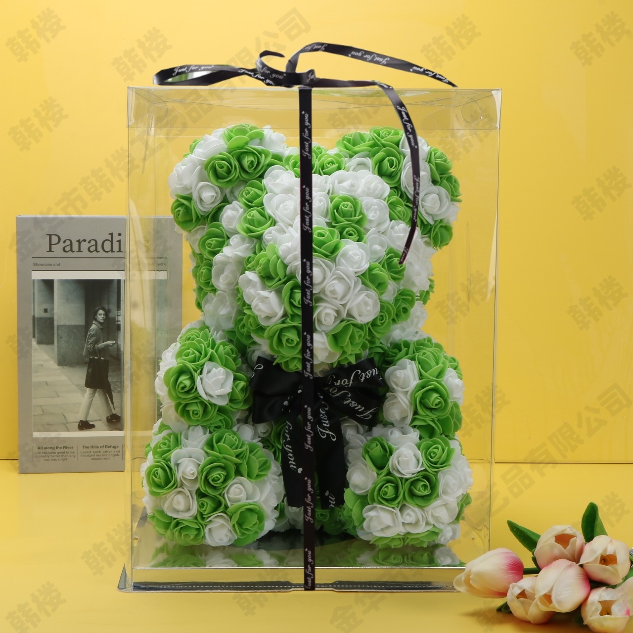 Oso de rosas de espuma PE, flor eterna, regalo para Navidad y San Valentín, floristería, supermercado