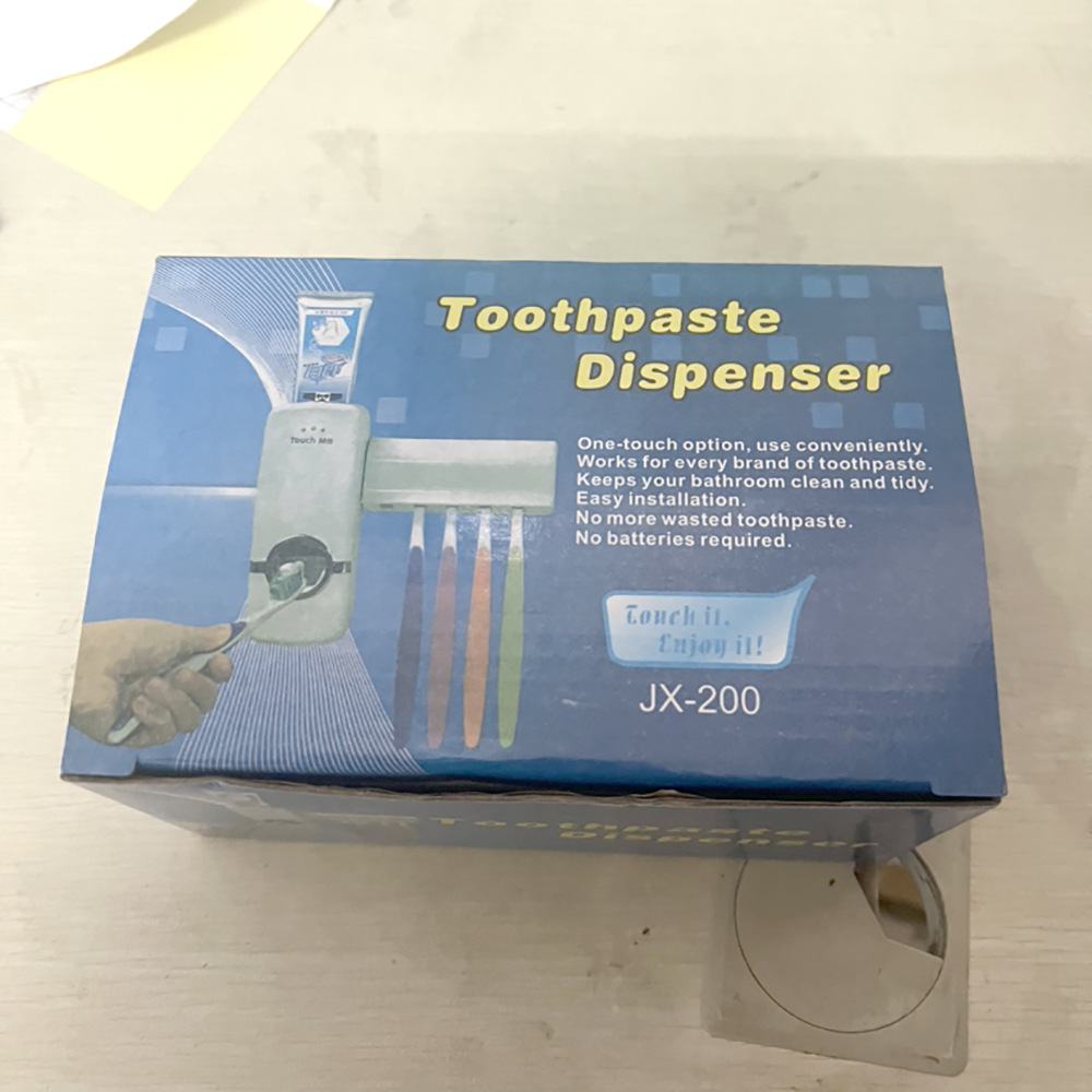 Toque me automática pasta de dientes exprimidor cepillo de dientes titular traje pasta de dientes exprimidor cepillo de dientes traje de lavado