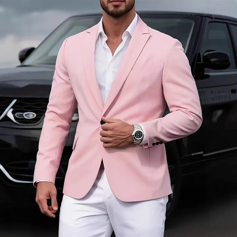 Cross-Border Foreign Trade Single-Breasted Solid Color Blazer Men's Casual Slim Suit Jacket Men