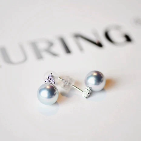 Аксессуары Pt900, простые и элегантные серьги, белые циркониевые инкрустированные бусины, 9-10 бусин, аксессуары не включают в себя бусины