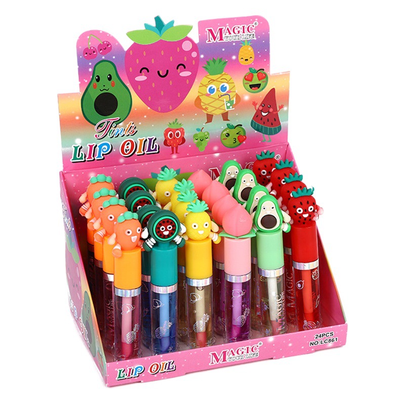 Cross-border explosions fruit color-changing lip oil non-stick cup non-fading liquid lipstick moisturizing waterproof easy to color
