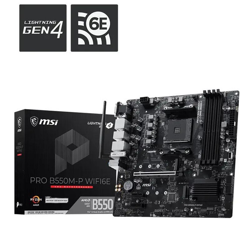 PRO B550M-P WIFI6E computer motherboard supports CPU 5600/5500X3D/5600GT/5500 PRO B550M-P WIFI6E computer motherboard supports CPU 5600/5500X3D/5600GT/5500