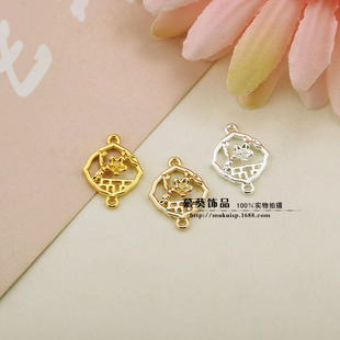 DIY jewelry accessories headdress material 13*18mm alloy Diamond Connection Piece gold/silver