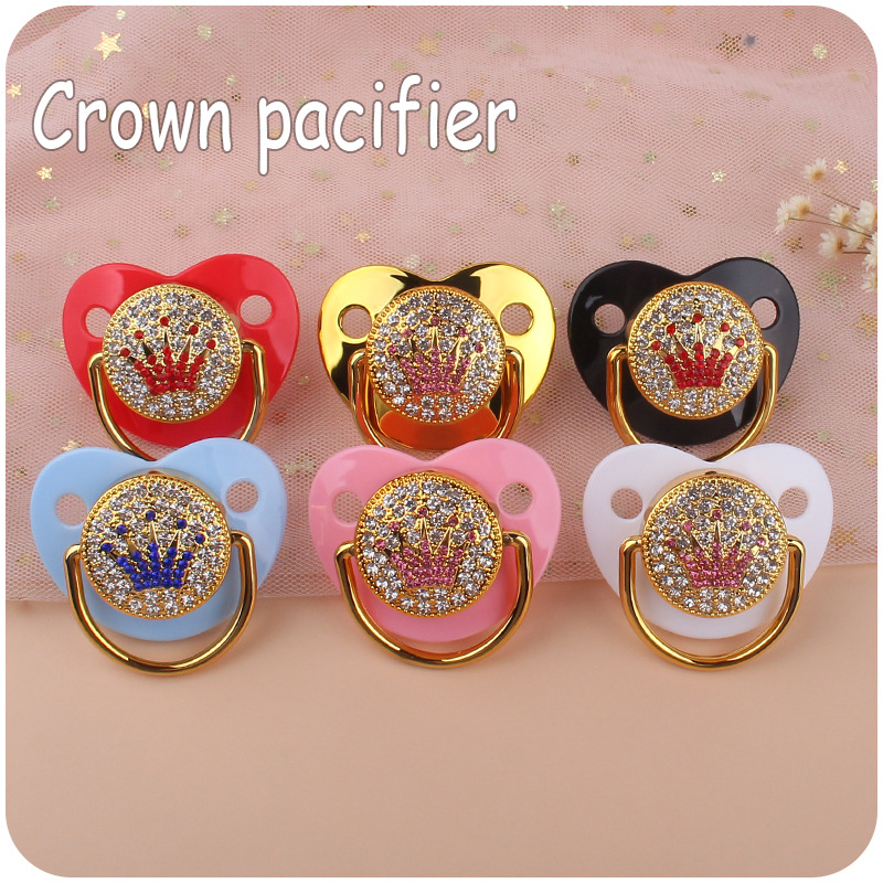 Bebé suministros corona chupete bebé silicona corona perlas mordedura chupete cadena anti-caída traje de cadena Nuevo