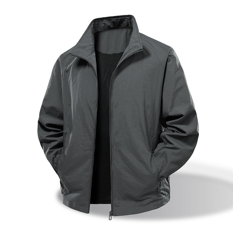 Spring and Autumn New Men's Jacket Loose Stand Collar Trendy Trench Coat Casual Men's Outerwear Motorcycle Work Jacket Spring and Autumn New Men's Jacket Loose Stand Collar Trendy Trench Coat Casual Men's Outerwear Motorcycle Work Jacket