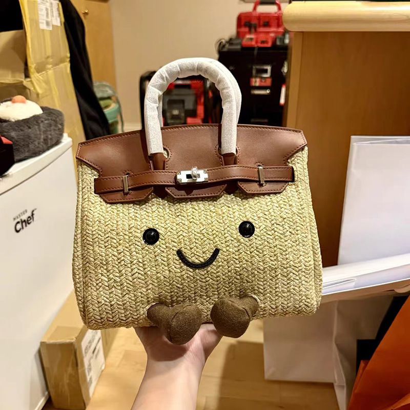 jllycatlm联名款跨境外贸铂金包敲可爱毛茸茸bk小精灵手提凯莉包|undefined
