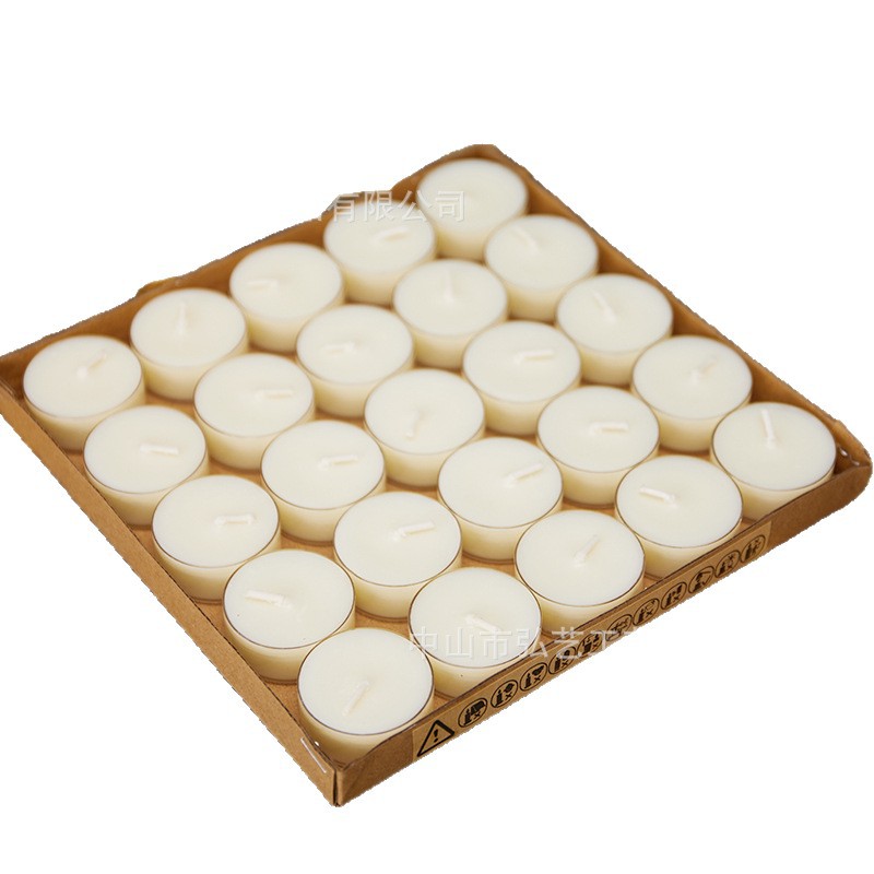 Transfronterizo blanco 50 cápsulas 4 horas sin humo cera de soja de emergencia redonda PET cera de té de mantequilla personalizada fábrica