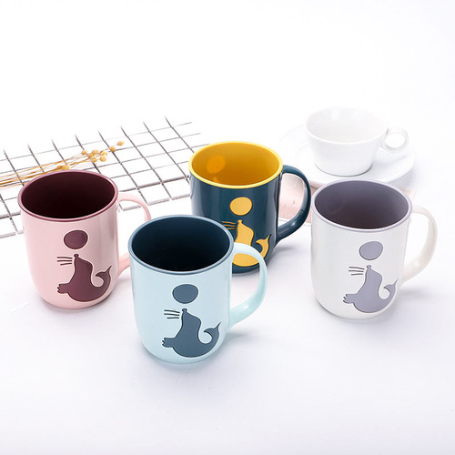 Dolphin mouthwash cup household simple toothbrushing cup creative travel cup dental cylinder tooth bucket cup couple toothbrush cup