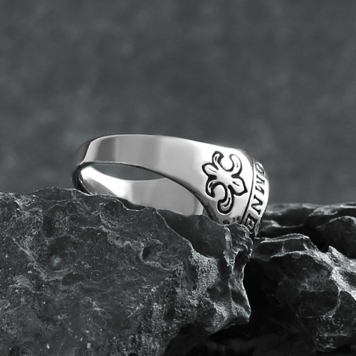 Viking Compass Titanium Steel Ring Retro Viking Ring Trendy Letter Ring Men's Stainless Steel Ring