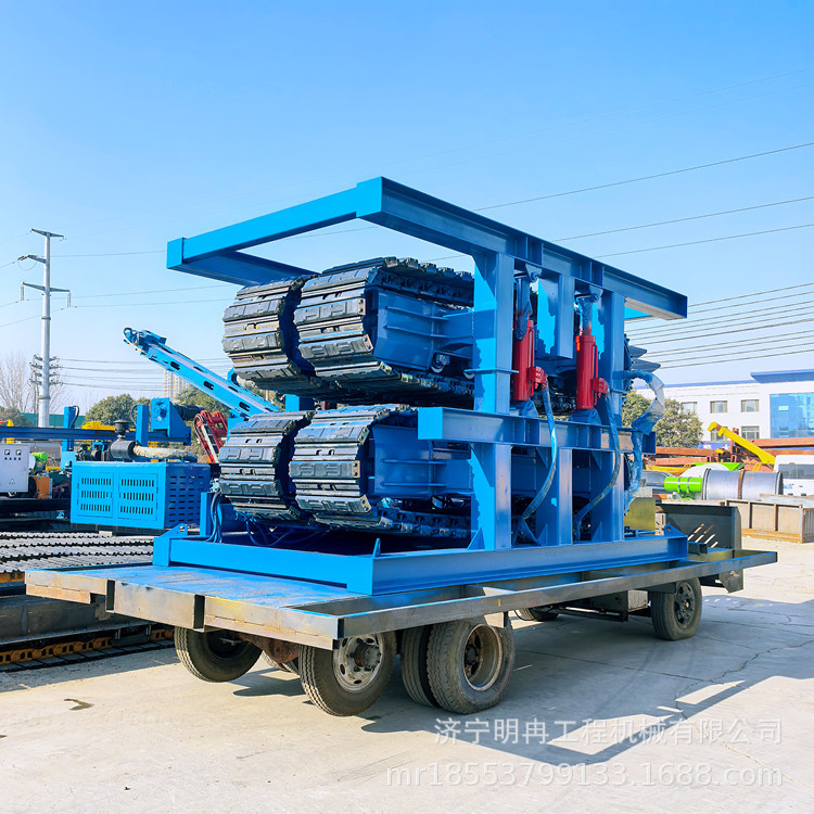 40吨矿用输送带拉伸机提高更换效率节省时效成本双轨皮带换带机