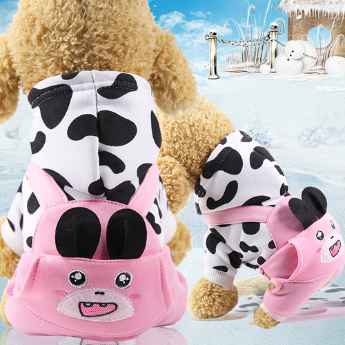 Winter and Autumn Four-Legged Pet Transformation into Dog and Cat Clothing, Teddy and French Bulldog Winter and Autumn Dog Clothing and Cat Supplies, Warm and Thick