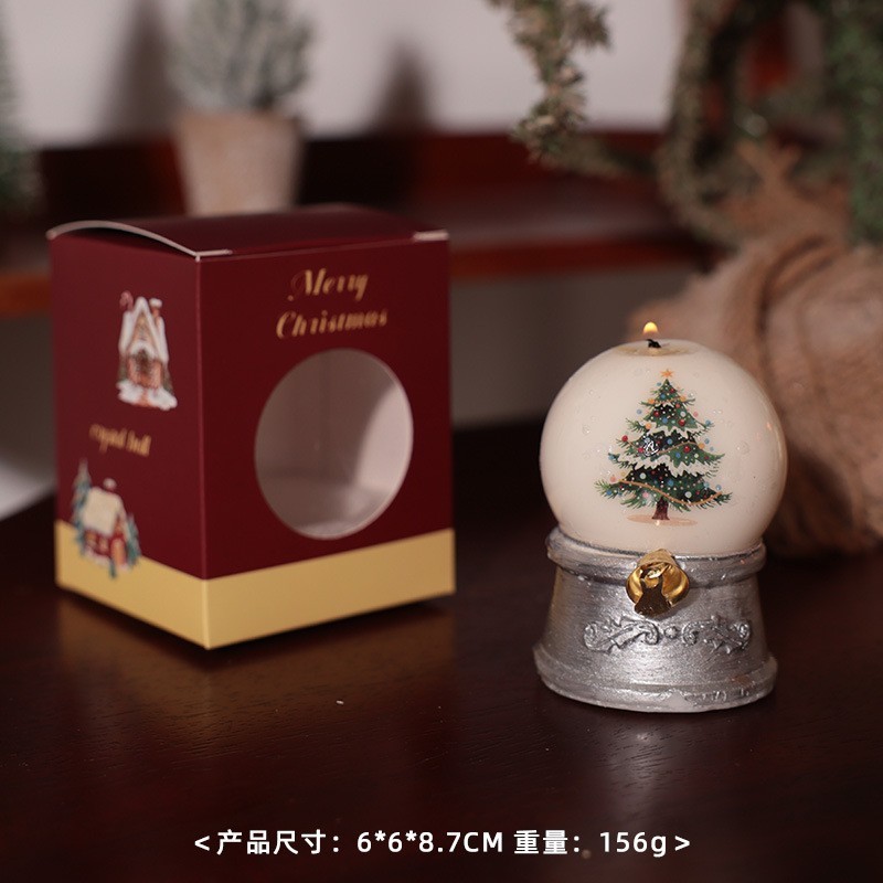 圣诞新款雪橇许愿水晶球ins风圣诞装饰挂件香薰造型蜡烛批发跨境|undefined